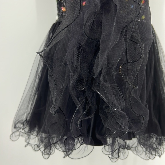 Foxy Lady Fairygoth Whemsigoth Witchy Jewel Party Mini dress SZ 8 Black - Picture 7 of 9